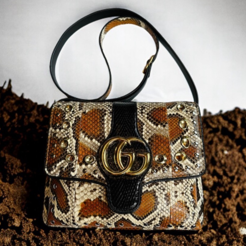 ๐๏ธ๐๏ธ GUCCI ARLI EMBELLISHED PYTHON SHOULDER BAG ๐ฅ๐ฅ RARE ๐ฅ๐ฅ - Picture 3 of 16